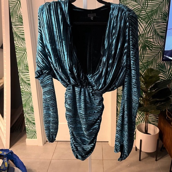 NBD Illusion Mini Dress in Teal from Revolve - Picture 3 of 3